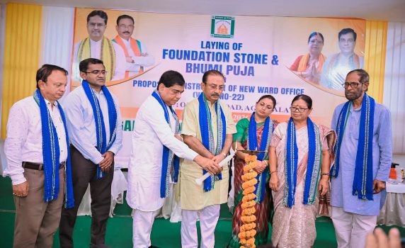 Foundation stone laying & Bhumi Pujan for new AMC Ward office held at Old Jail Road.